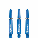 Ruthless Deflectagrip Dart Shafts - Nylon Stems with Springs - Blue Short