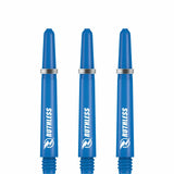 Ruthless Deflectagrip Dart Shafts - Nylon Stems with Springs - Blue Tweenie