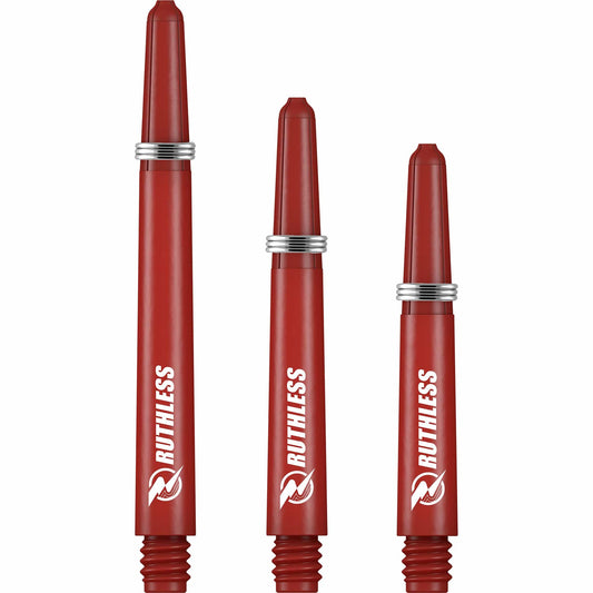 Ruthless Deflectagrip Dart Shafts - Nylon Stems with Springs - Red