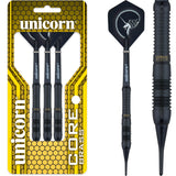 Unicorn Core Brass Darts - Soft Tip - Style 2 - Black Brass 16g