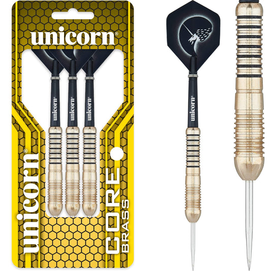 Unicorn Core Brass Darts - Steel Tip - Style 2 - Brass 20g