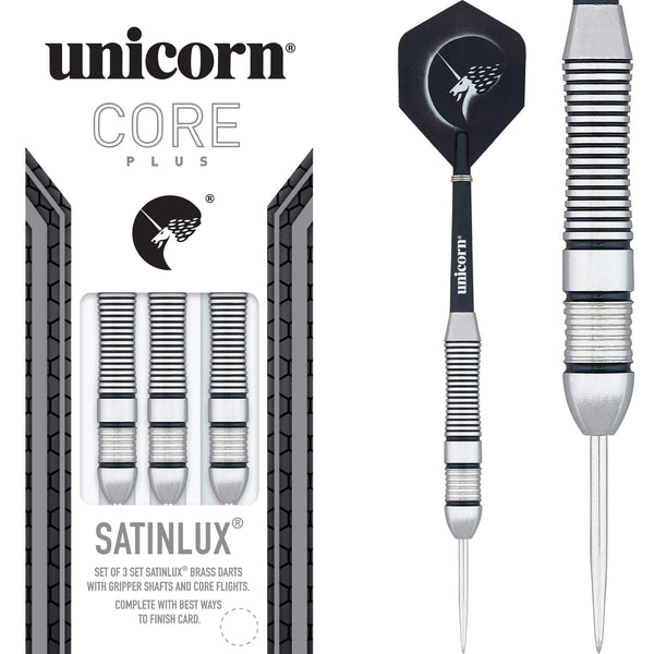 Unicorn Core Plus Win Darts - Steel Tip SatinLux - Chrome Effect