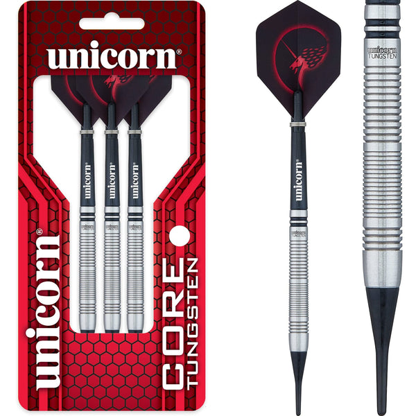 Unicorn Core Tungsten Darts - Soft Tip - Style 2 - Black Ring