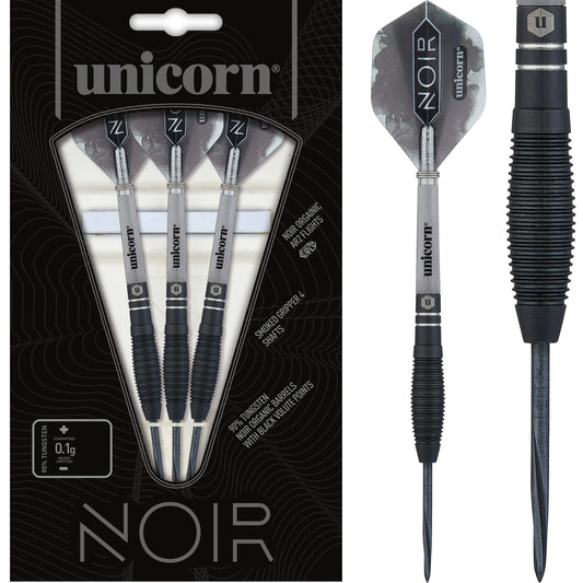 Unicorn Noir Darts - Style 1 - Steel Tip - Black - Bomb Design 21g