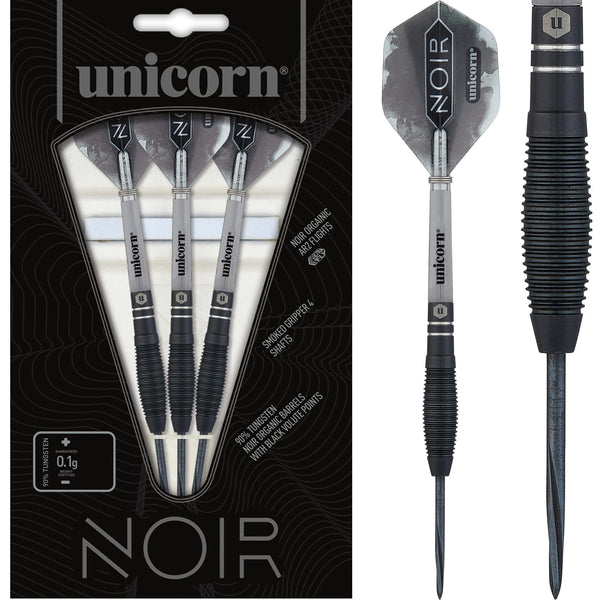 Unicorn Noir Darts - Style 1 - Steel Tip - Black - Bomb Design