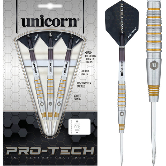 Unicorn Protech Darts - Style 2 - Steel Tip - Gold Ring 21g