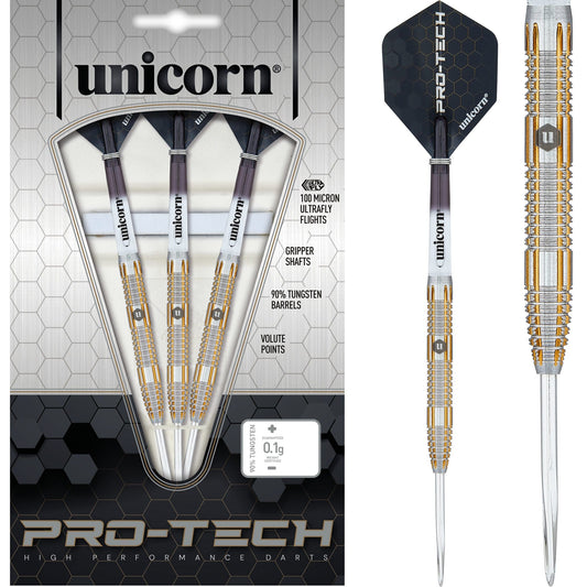 Unicorn Protech Darts - Style 4 - Steel Tip - Gold Ring 20g