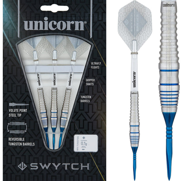 Unicorn Swytch Darts - Steel and Soft Tip - Reversible Barrels - Blue