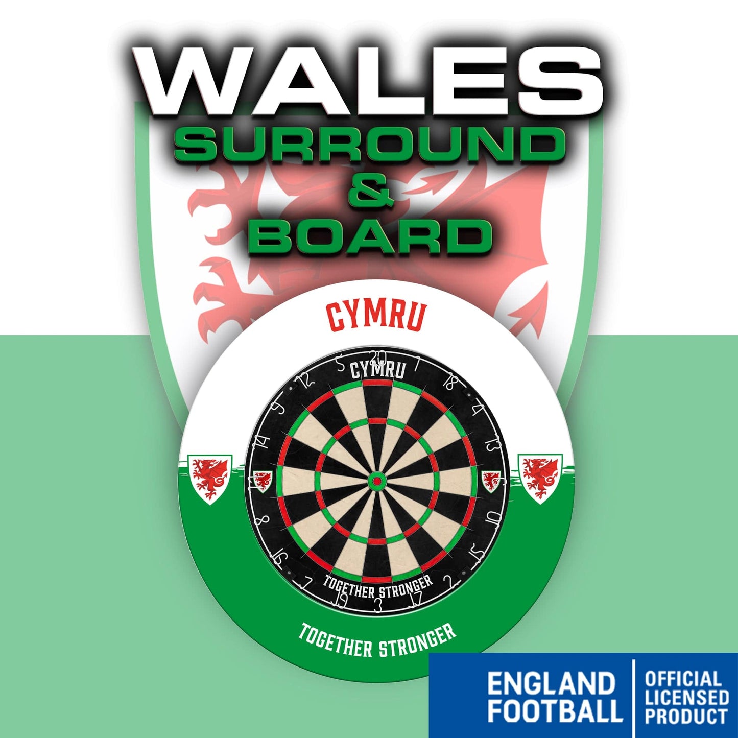 Wales Printed Dartboard & Printed Surround - Cymru