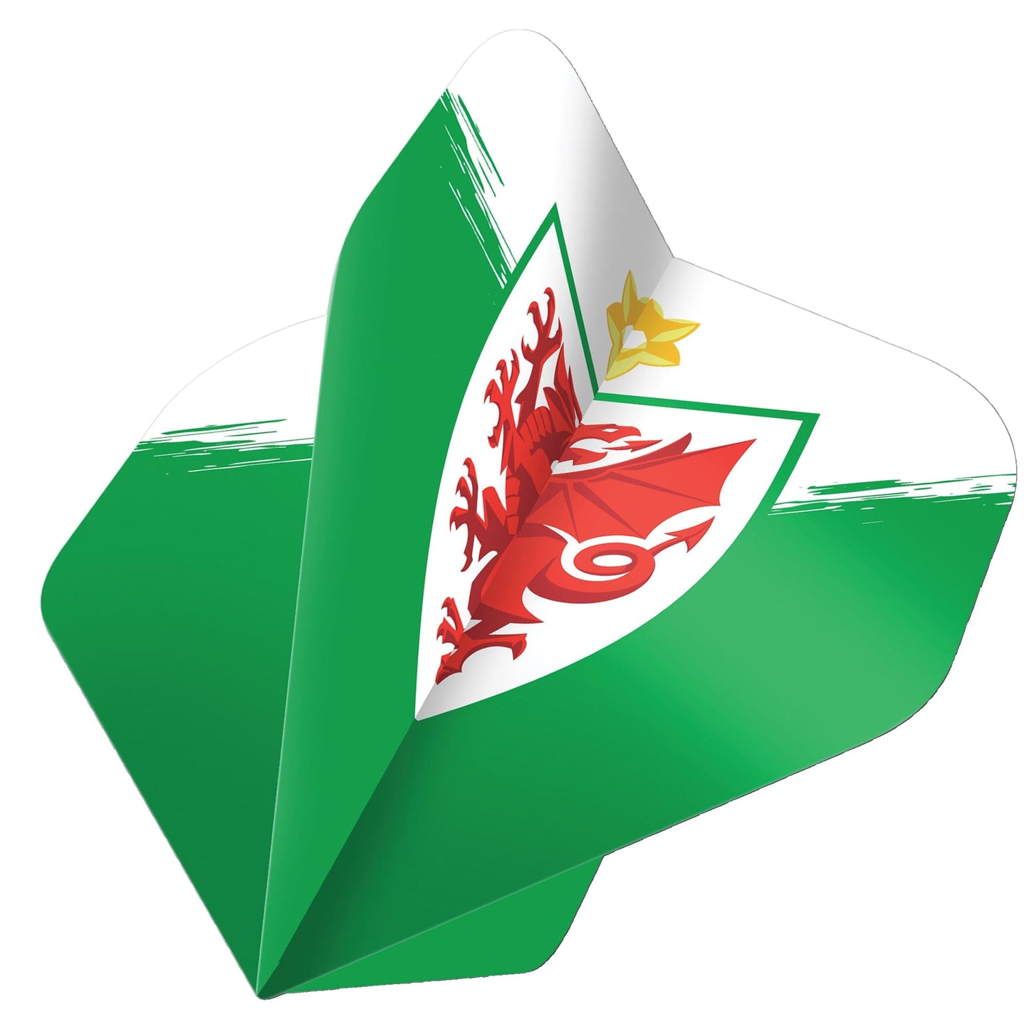Wales FA - Dart Flights - 100 Micron - No2 - Std - Welsh \ Cymru - F4 - White & Green