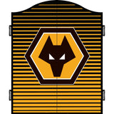 Wolverhampton Wanderers FC Dartboard Cabinet - Official Licensed - C3 - Wolves - Black - Stripe