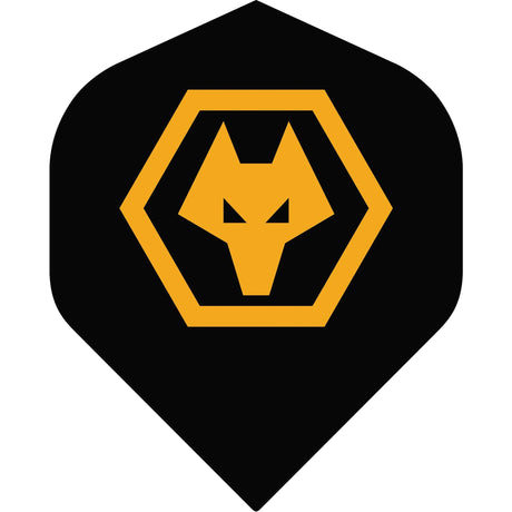 Wolverhampton Wanderers FC Dart Flights - 100 Micron - No2 - Std - Wolves - F4 - Black Crest