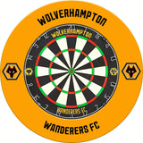 Wolverhampton Wanderers FC Dartboard Surround - Official Licensed - Wolves - S4 - Black - Black Crest