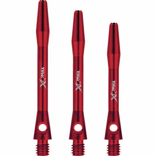 XQMax Aluminium Dart Shafts - Metal Dart Stems - Red
