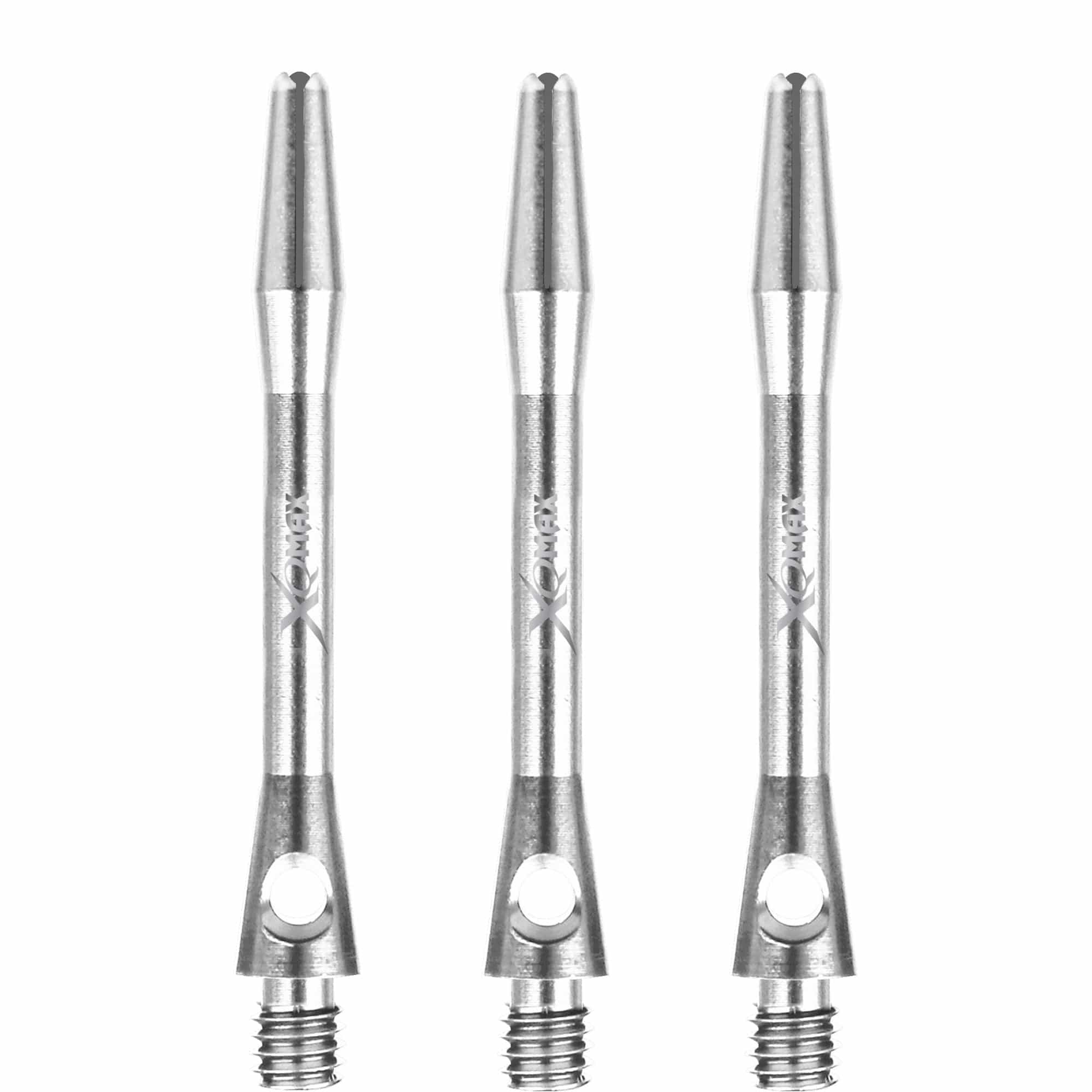 XQMax Aluminium Dart Shafts - Metal Dart Stems - Silver