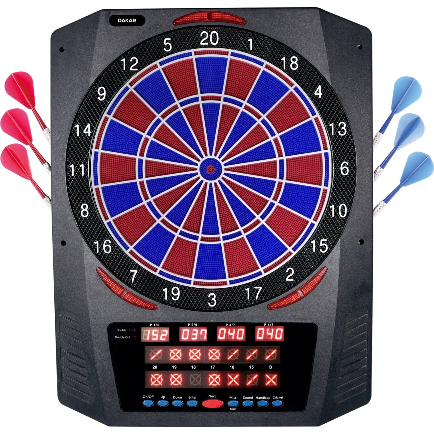 XQMax Electronic Dartboard - Multiplayer - with 6 Darts - 36 Games - Dakar
