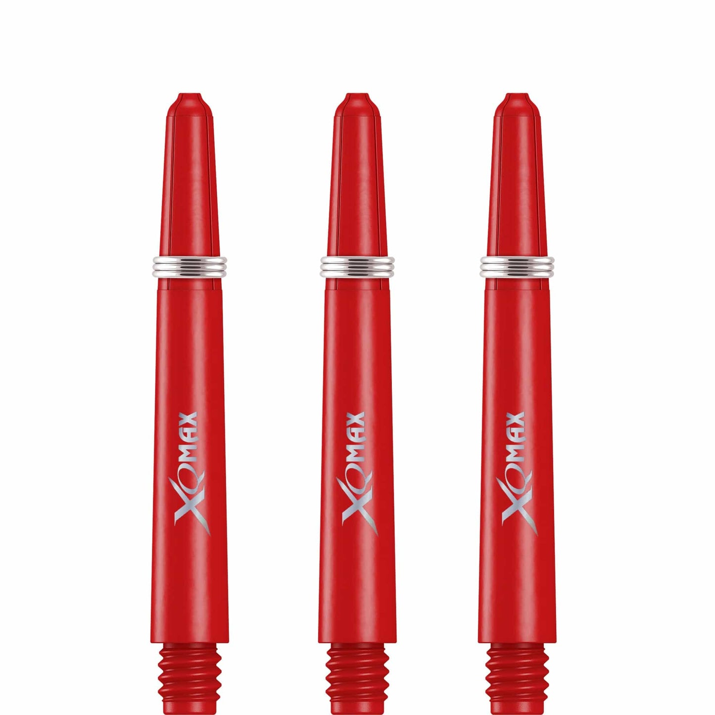 XQMax Polycarbonate Dart Shafts - Solid Colour with Logo - includes Springs - Red Tweenie