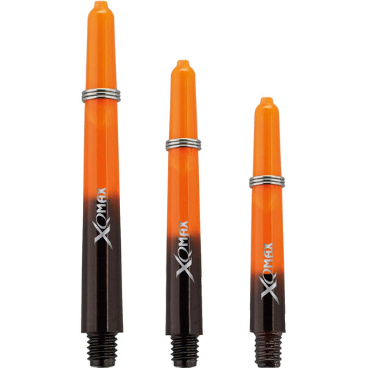 XQMax Gradient Polycarbonate Dart Shafts - with Logo - includes Springs - Black & Orange