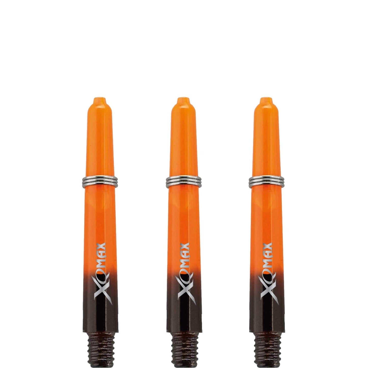 XQMax Gradient Polycarbonate Dart Shafts - with Logo - includes Springs - Black & Orange Short