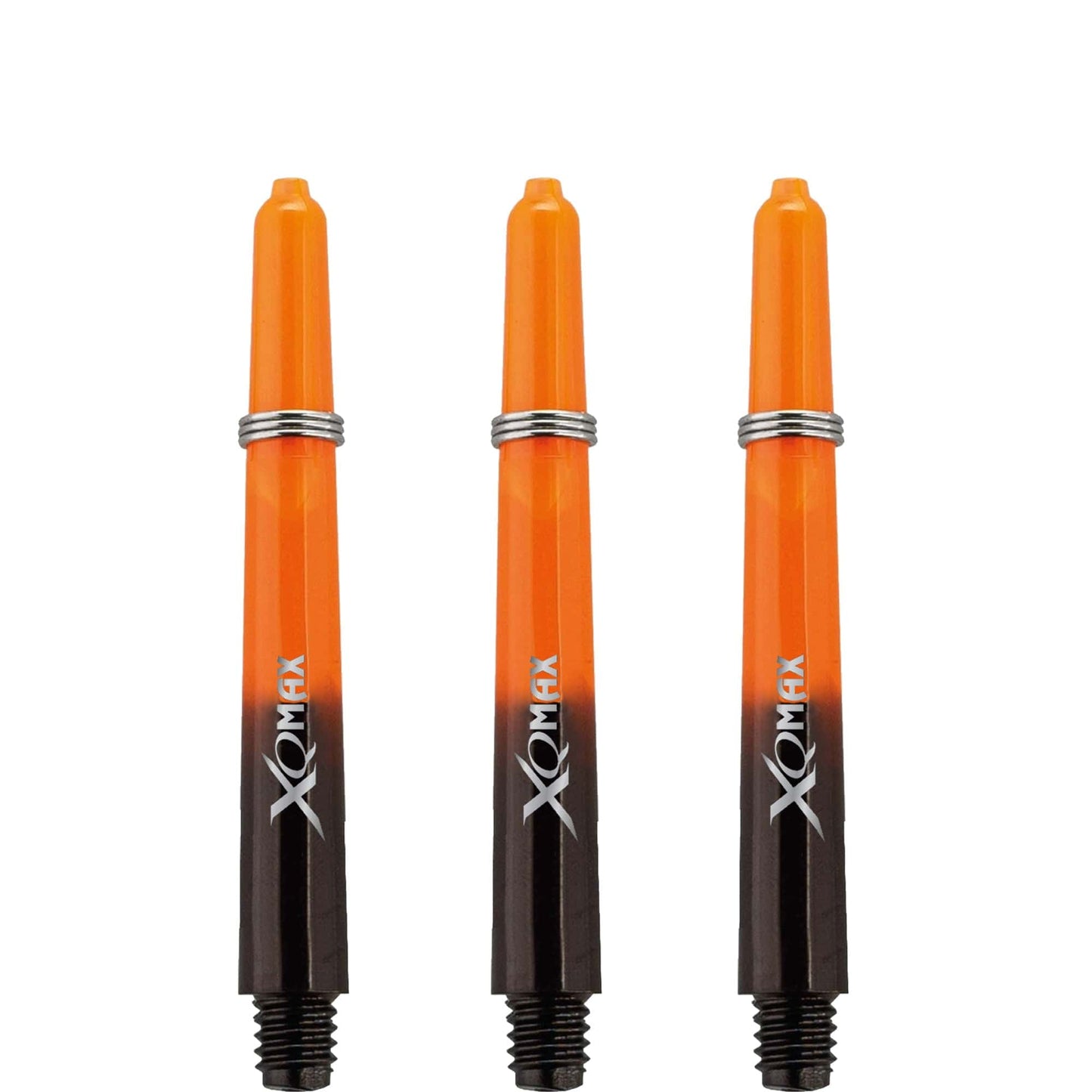 XQMax Gradient Polycarbonate Dart Shafts - with Logo - includes Springs - Black & Orange Tweenie