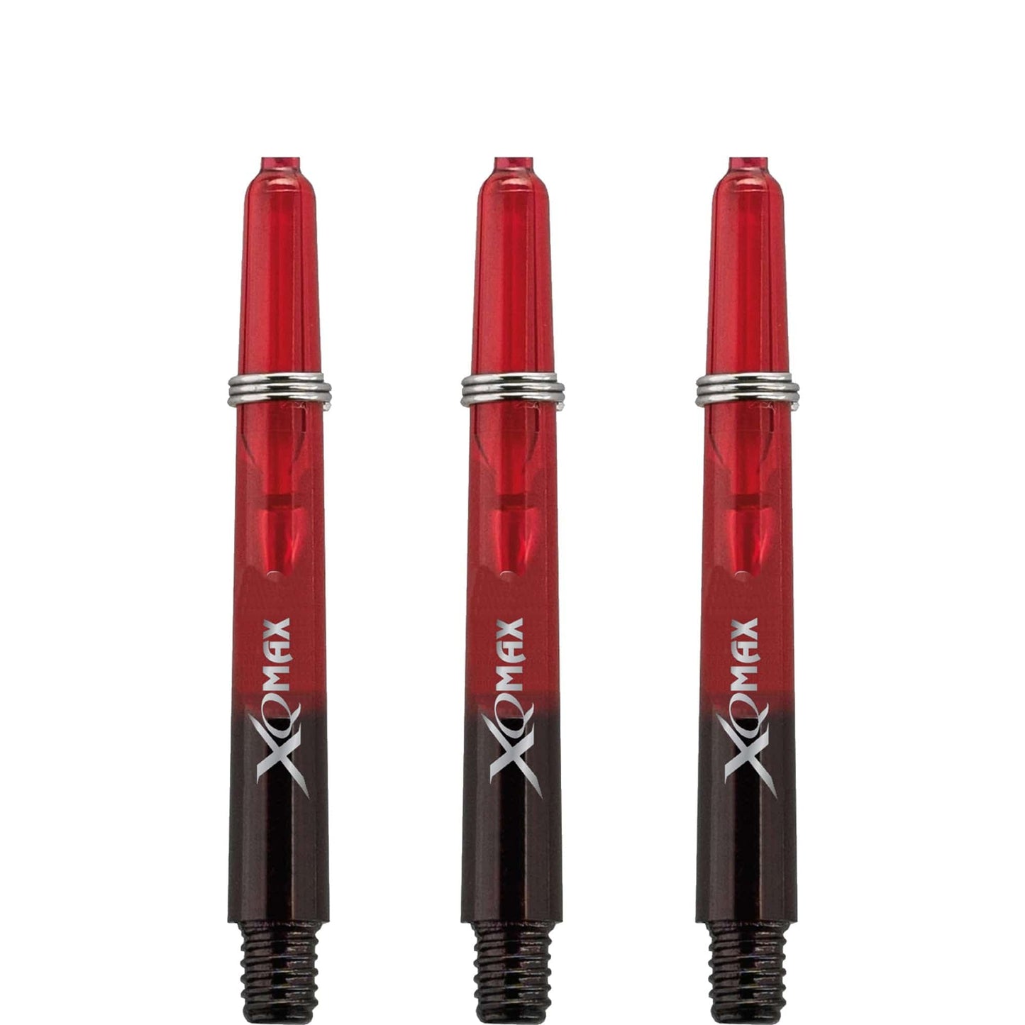 XQMax Gradient Polycarbonate Dart Shafts - with Logo - includes Springs - Black & Red Tweenie